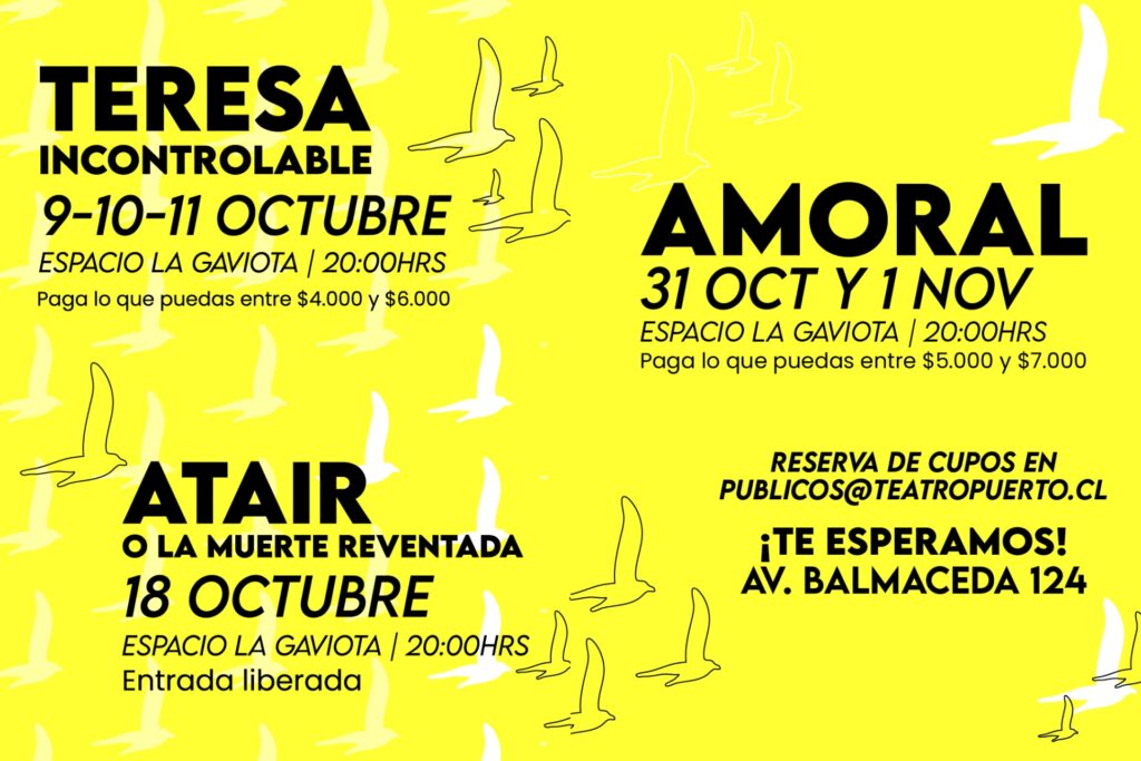 Gráfica con información sobre la programación del mes de octubre de Espacio La Gaviota
