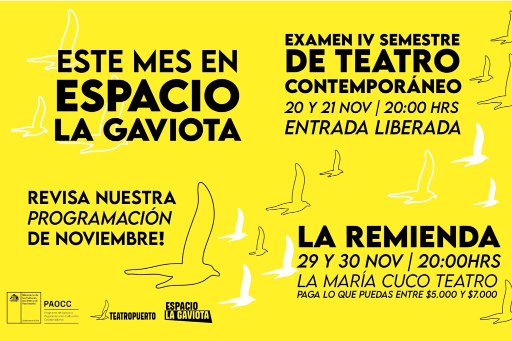 Gráfica con información sobre la programación del mes de noviebre en Espacio La Gaviota