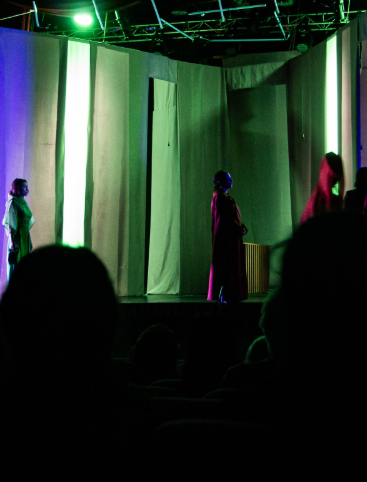 Fotografía de la obra "Teresa Incontrolable", en su presentación en el Teatro Municipal de Vicuña