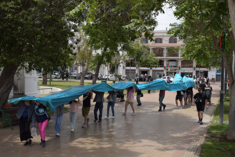 Fotografía de la obra presentada en el centro de La Serena, de la Compañía Teatro en Movimiento Callejerx