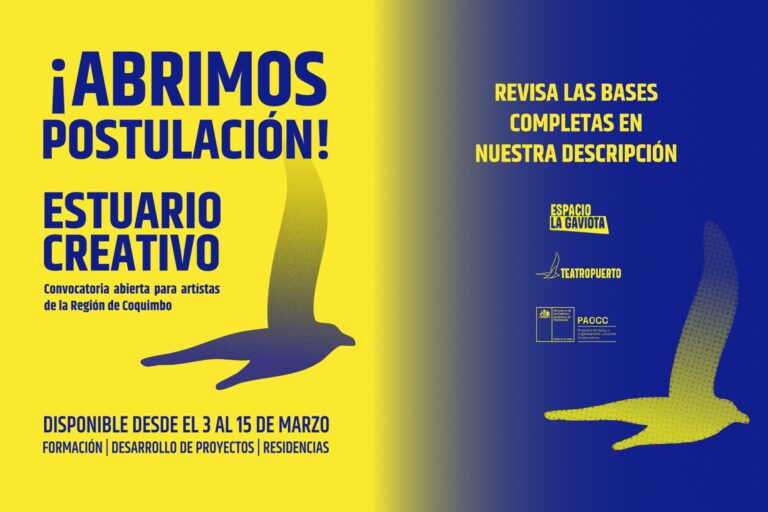 Gráfica sobre "Estuario Creativo", la Convocatoria Regional 2026 de Espacio La Gaviota