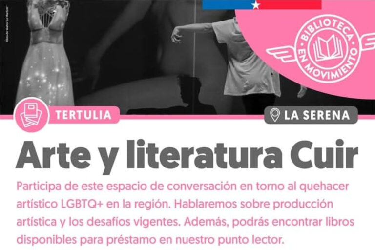 Gráfica de la tertulia literaria realziada por la Biblioteca Regional Gabriel González Videla de La Serena